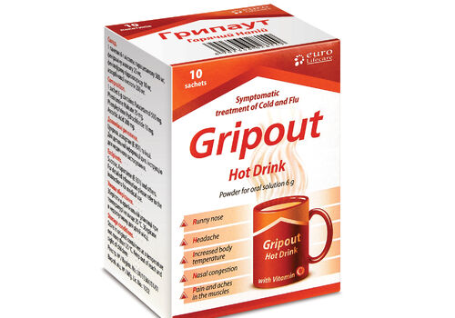 Gripout Hot Drink 500 mg, 25 mg, 10 mg, 200 mg image