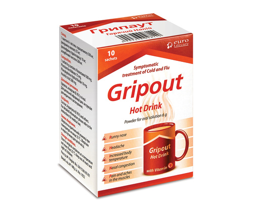 Gripout Hot Drink 500 mg, 25 mg, 10 mg, 200 mg image
